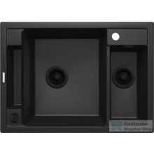   Deante MAGNETIC gránit mosogató, 1,5 medencés 690x500 mm, grafit metál ZRM_G503