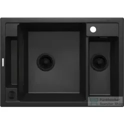   Deante MAGNETIC gránit mosogató, 1,5 medencés 690x500 mm, grafit metál ZRM_G503