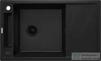 Deante MAGNETIC gránit mosogató, 1 medencés, csepegtetővel 820x500 mm, fekete ZRM_N113