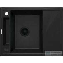   Deante MAGNETIC gránit mosogató, 1 medencés, csepegtetővel 640x500 mm, fekete ZRM_N11A