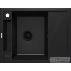   Deante MAGNETIC gránit mosogató, 1 medencés, csepegtetővel 640x500 mm, fekete ZRM_N11A