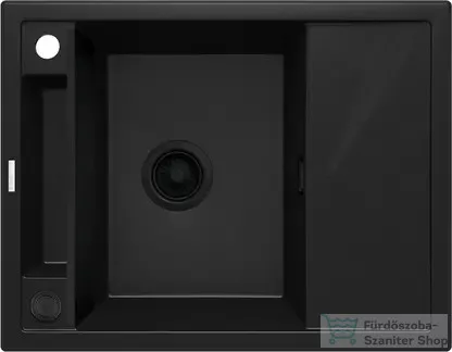 Deante MAGNETIC gránit mosogató, 1 medencés, csepegtetővel 640x500 mm, fekete ZRM_N11A