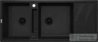 Deante MAGNETIC gránit mosogató, 2 medencés, csepegtetővel 1160x500 mm, fekete ZRM_N213