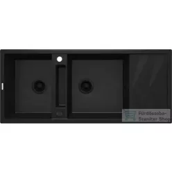   Deante MAGNETIC gránit mosogató, 2 medencés, csepegtetővel 1160x500 mm, fekete ZRM_N213