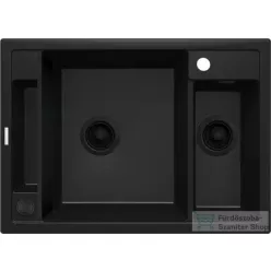   Deante MAGNETIC gránit mosogató, 1,5 medencés 690x500 mm, fekete ZRM_N503