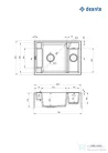 Deante MAGNETIC gránit mosogató, 1,5 medencés 690x500 mm, fekete ZRM_N503