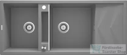 Deante MAGNETIC gránit mosogató, 2 medencés, csepegtetővel 1160x500 mm, metálszürke ZRM_S213