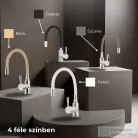 Leziter Corin álló mosogató csaptelep flexibilis kifolyócsővel fekete ZS-7012