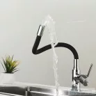 Leziter Corin álló mosogató csaptelep flexibilis kifolyócsővel fekete ZS-7012