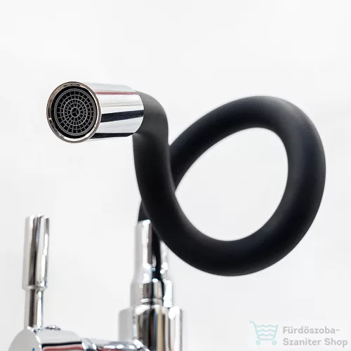 Leziter Corin álló mosogató csaptelep flexibilis kifolyócsővel fekete ZS-7012