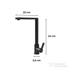 Leziter Valen mosogató csaptelep fekete ZS-7035-BL