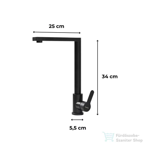 Leziter Valen mosogató csaptelep fekete ZS-7035-BL