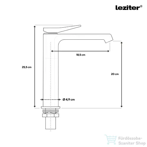 Leziter Arno magasított mosdó csaptelep króm ZS-7052-CH