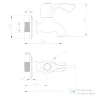 AQUALINE fali kifolyószelep, 1/2", króm ZY12033