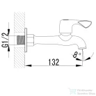 AQUALINE fali kifolyószelep, 1/2", króm ZY12062