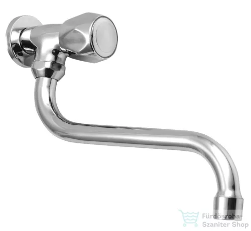 AQUALINE Faliszelep kifolyóval, 1/2", króm ZY1812