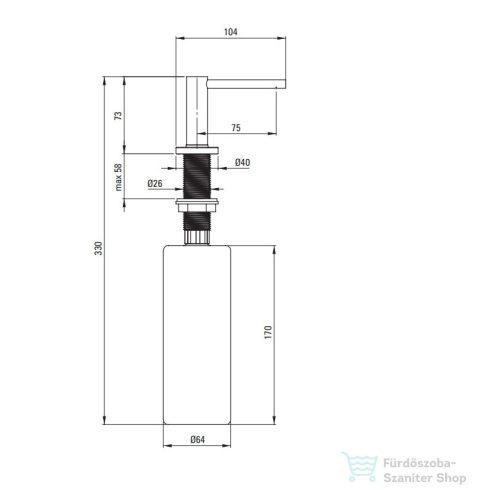 Deante ASTER mosogatószer adagoló 500 ml tartállyal, szálcsiszolt bronz ZZZ_C0DD