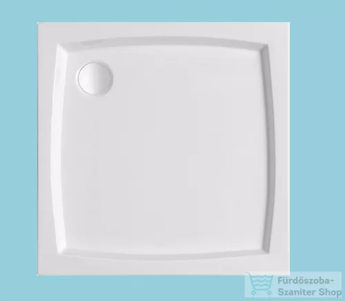 H2O Nero C 80x80 slim szögletes zuhanytálca, fehér