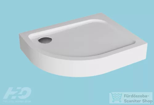 H2O Nero E 100x80 standard íves zuhanytálca, jobb, fehér