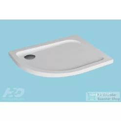 H2O Nero E 100x80 slim íves zuhanytálca, jobb, fehér