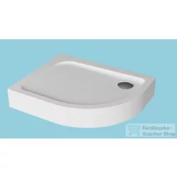 H2O Nero E 100x80 standard íves zuhanytálca, bal, fehér