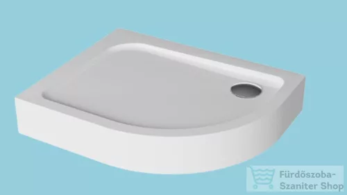 H2O Nero E 100x80 standard íves zuhanytálca, bal, fehér