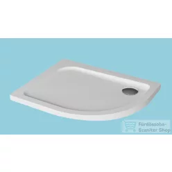 H2O Nero E 100x80 slim íves zuhanytálca, bal, fehér