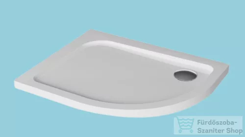 H2O Nero E 100x80 slim íves zuhanytálca, bal, fehér