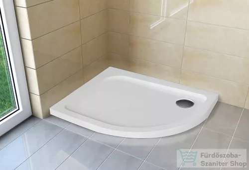 H2O Nero E 100x80 slim íves zuhanytálca, bal, fehér