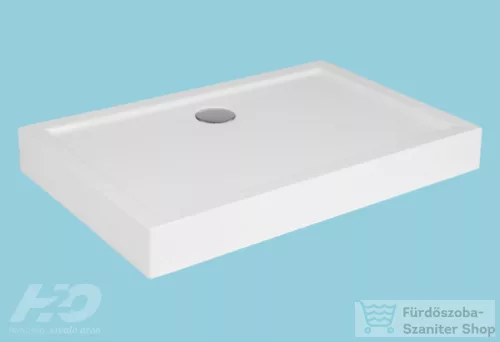 H2O Nero D 100x80 standard szögletes aszimmetrikus zuhanytálca, fehér
