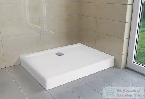 H2O Nero D 100x80 standard szögletes aszimmetrikus zuhanytálca, fehér