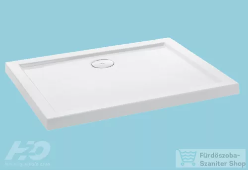 H2O Nero D 100x80 slim szögletes aszimmetrikus zuhanytálca, fehér