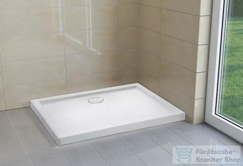H2O Nero D 100x80 slim szögletes aszimmetrikus zuhanytálca, fehér