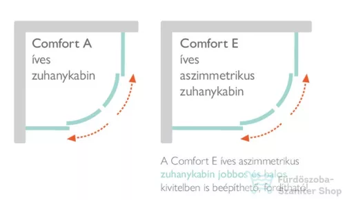 H2O Comfort E 100x80 íves zuhanykabin, h2o_18962