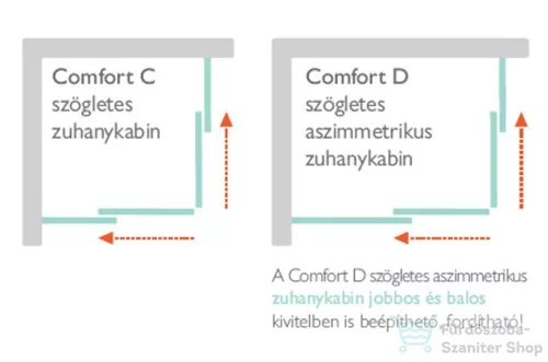 H2O Comfort A 90x90 szögletes zuhanykabin, h2o_18964