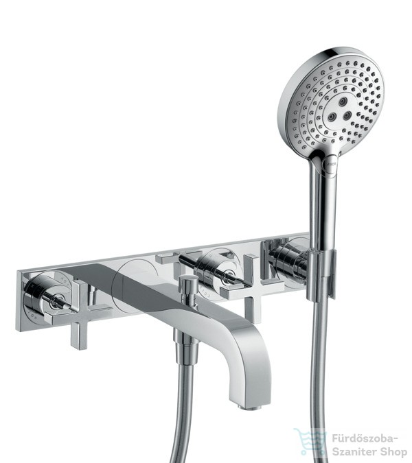 Hansgrohe AX Citterio 3-lyukú, keresztfogantyús kádcsaptelep dekorlappal DN15, króm 39441000 Hansgrohe AX Citterio 3-lyukú, keresztfogantyús kádcsaptelep dekorlappal DN15, króm 39441000